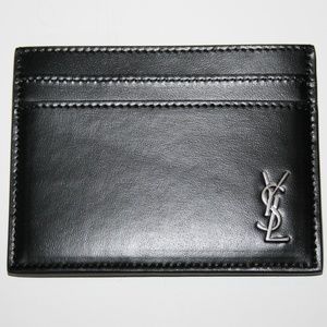 Yves Saint Laurent YSL Logo Black Cassandre Card Case